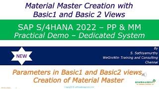 03-13 Basic Views in Material Master – SAP S/4HANA PP MM  Course with Demo