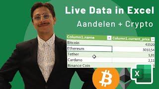 Live data zoals Aandelen en Crypto in Excel