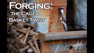 The Caged Marble Twist Forged Railroad Spike