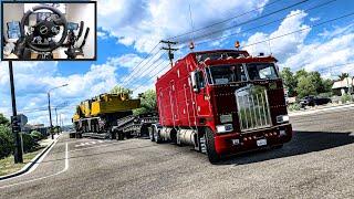 90-Ton Crane Transport Heavy Hauling Excellence - American Truck Simulator - Moza R9