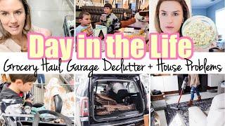 BJ GROCERY HAUL, HOUSE PROBLEMS + DECLUTTER MY GARAGE! DAY IN THE LIFE OF A MOM 2024