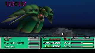 Final Fantasy VII - Barret kills Emerald Weapon while petrified