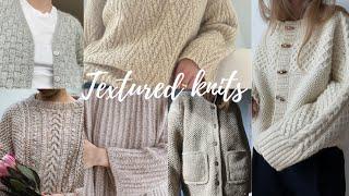 TEXTURED CARDIGANS and SWEATERS - Knitting patterns for a cozy winter ️