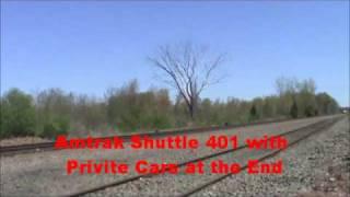 Two Amtraks In Berlin, CT 5/1/11 (Surprize on Shuttle 401)