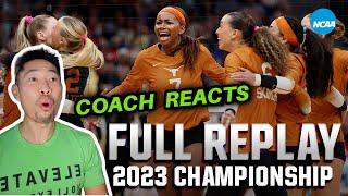 Volleyball Coach REACTS to NCAA 2023 Women's Championship : Texas vs Nebraska