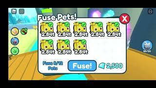 Fusing 8 golden pixel pink slimes