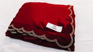 Red Bridal Saree 2024 | #jarkan work saree | SAREE for girls| #farewell saree 2024  | soft saree