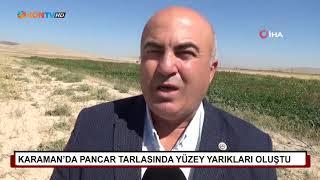 Karaman'da pancar tarlasında yüzey yarıkları oluştu