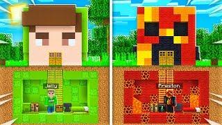 PrestonPlayz vs Jelly SECRET Underground Base Build BATTLE! (Minecraft Challenge)