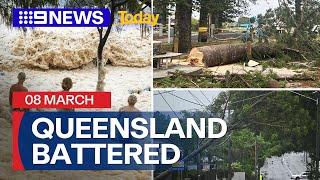 Ex-Tropical Cyclone Alfred lashes Queensland | 9 News Australia