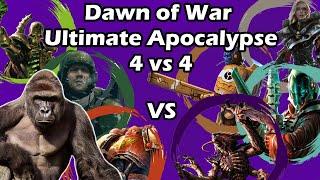 Dawn of War Ultimate Apocalypse: 4 vs 4 Tau, Guard, Marines, Necrons v Sisters, Tyranids, Eldar, Tau