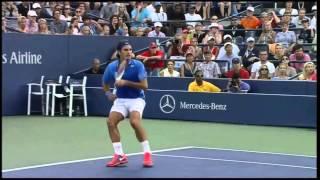 Roger Federer Moments -- Faked Dropshot Forehand Slice Winner