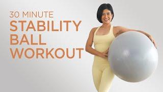 30 min Stability Ball Workout | Intermediate Pilates