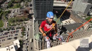 Rappelling 24 stories for Make-A-Wish Foundation