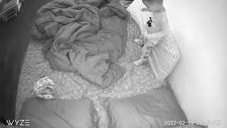 Baby Monitor Captures: Baby building a Pillow Fort on Grandma