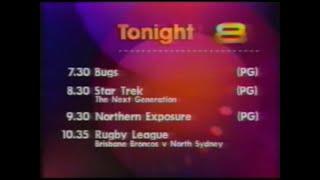 Channel 8 Darwin Lineup, Ident and Eight National News Opener (7.6.1996)