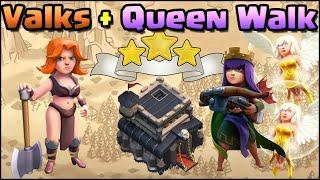 Valkyrie + Archer Queen walk TH9 War Attack Strategy! Clash of Clans - Live TH9 War Attacks