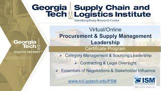 Procurement and Supply Management (PSM) Leadership Certificate Program