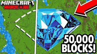 I Built the World's Largest Diamond in Minecraft Hardcore