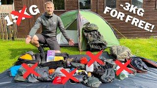 How to SAVE WEIGHT on backpacking and wild camping gear for FREE!