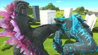 Godzilla X Leatherback VS. New Kiryu X Mechagodzilla! - Animal Revolt Battle Simulator
