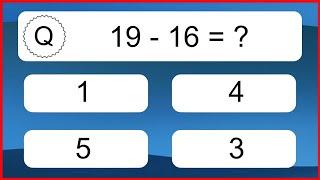 20 Subtraction Quiz Exercises for Kids: Numbers Up to 20