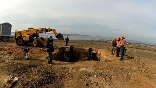 Substation 110 kV. Construction site overview.