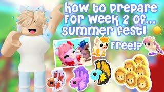 HOW TO PREPARE FOR SUMMER FEST WEEK 2 + MINI PIG GIVEAWAY #preppyadoptme #preppyroblox