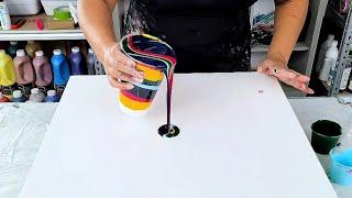 What A Surprise! - Straight Pour with Different Ingredient! - Acrylic Pouring