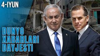 Netanyaxu urushni to‘xtatishga tayyor, AQSH prezidentining o‘g‘li sudlanmoqda