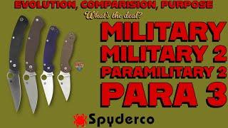Spyderco Military Series Explained! | Military, PM2, Para 3, & Military 2 History + Size Comparisons