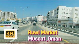 Oman Muscat - Driving in Ruwi high street.4k video.