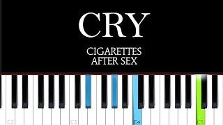 Cigarettes After Sex - Cry  (Piano Tutorial)