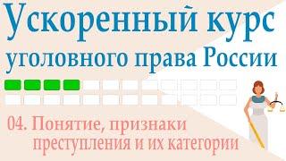 04. Понятие, признаки преступления и их категории || Ускоренный курс уголовного права России