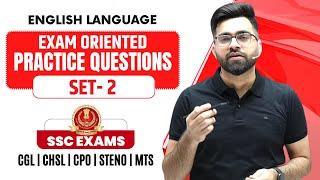 (Set-2) Exam Oriented Practice Questions | English For SSC CGL, CHSL, CPO, MTS | Tarun Grover