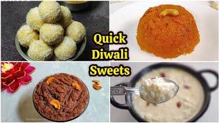 Easy Sweets | Quick and Easy Sweets Recipes | Instant Indian Sweets Recipes