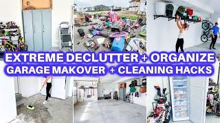 INSANE DECLUTTER & ORGANIZE + CLEAN WITH ME | CLEANING MOTIVATION | DEEP CLEANING | GARAGE MAKEOVER