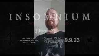 A message from INSOMNIUM about the Tel Aviv 2023 show