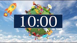 10 Minute Timer with Relaxing Upbeat Music and Alarm! Countdown Clock for Stress Relief!