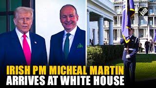 US President Donald Trump welcomes Irish PM Micheal Martin as he arrives at White House