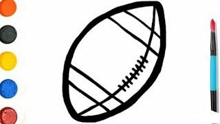 How to draw a Rugby ball/Как нарисовать мяч регби для детей