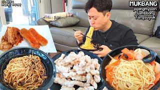 나홀로 짜장면,짬뽕, 탕수육에매운 불김치까지외롭지만 맛있는 점심먹방ㅣjajangmyeon & TangsuyukㅣMUKBANGㅣEATING SHOW