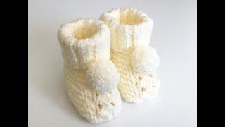 ‼Tabanı Dikişsiz Bebek Patiği Yapımı - Knitting Baby Booties