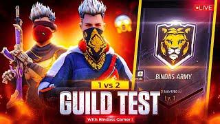 FREE FIRE LIVE GUILD TEST | FF LIVE  | BINDASS GAMER #freefirelive #ff #freefire #freefiregiveaway