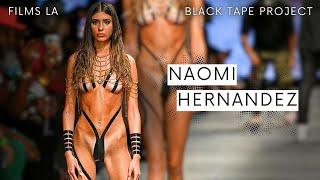 Stunning Swim Model Naomi on the Black Tape Runway