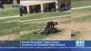 VIDEO: Marine Recruiter Breaks Up Student Fight At Edison High With Tackle