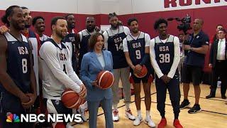 'Bring back that gold': Harris meets with U.S. men’s Olympic basketball team
