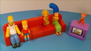 2008 THE SIMPSONS COUCH-A-BUNGA FULL SET OF 6 BURGER KING COLLECTION MEAL FIGURES VIDEO REVIEW