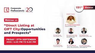 Webinar on “Direct Listing at GIFT City: Opportunities and Prospects”