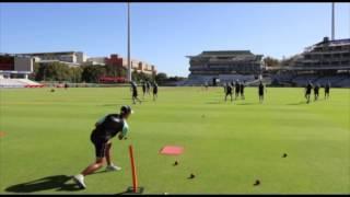 Surrey County Cricket Club take on fielding drills in Cape Town